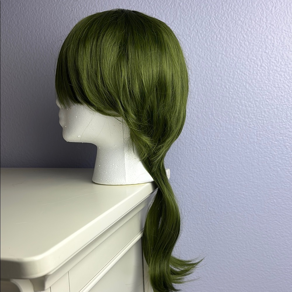 Olive Green Mullet Hair Wig New in Box and Bag
